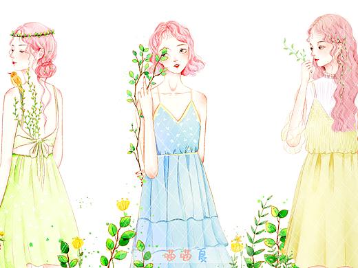 粉發(fā)少女（個(gè)人主頁-ZMzc5NjE3OTY=） - 商業(yè)插畫 - 站酷設(shè)計(jì)師王喵喵MAO原創(chuàng)素材 - 站酷ZCOOL