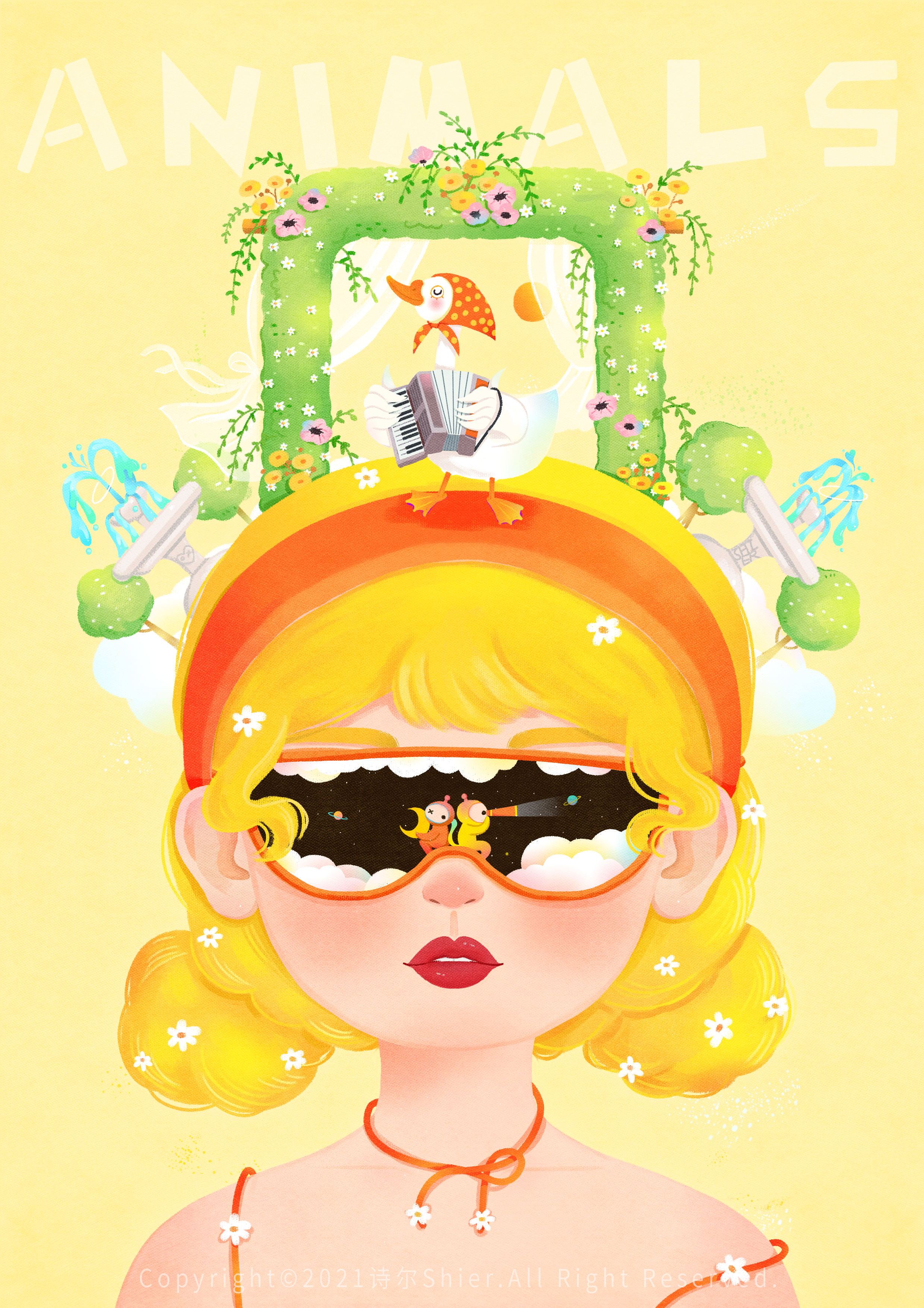 奇思妙想——眼罩下的wonderland|插画|创作习作|诗尔shier - 原创