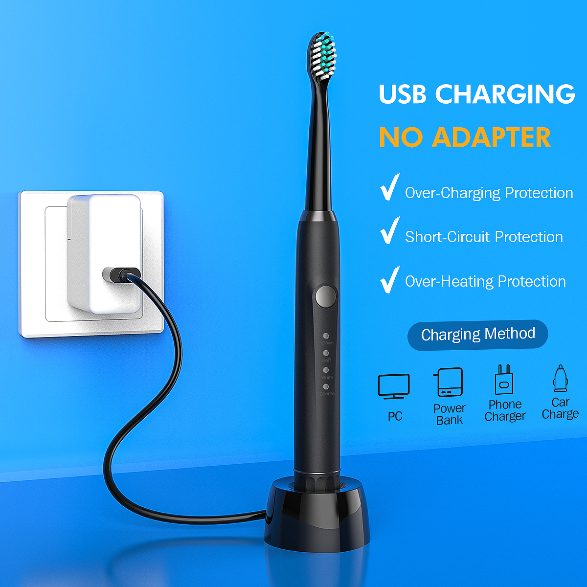 图片拍摄 设计合成 亚马逊图片精修 建模渲染电动牙刷