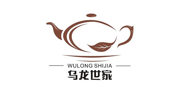 2,标志以具象的茶壶作整体外形设计,并加以变化组合辅以一片叶子为