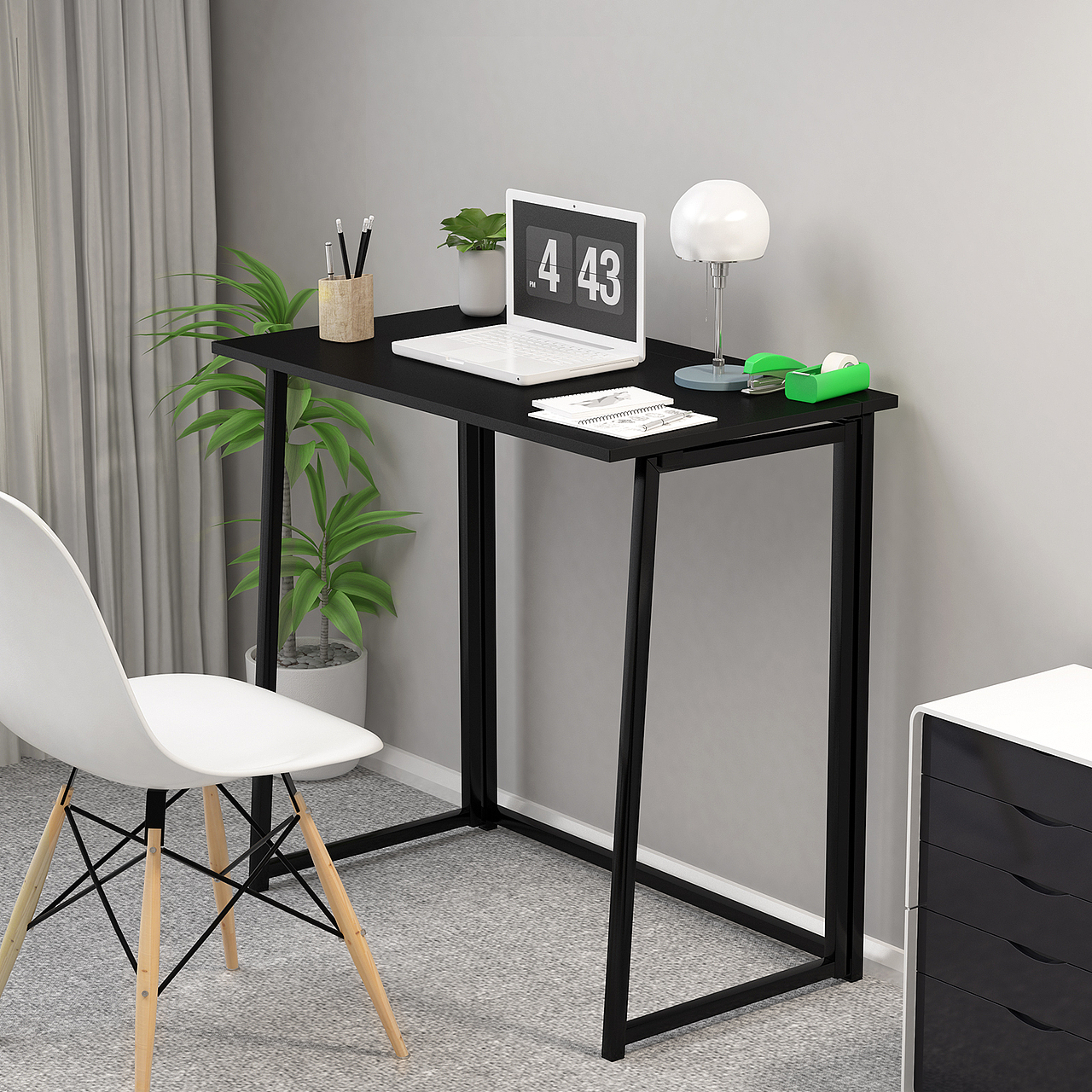 亚马逊-H型折叠书桌白底图及场景图-VR渲染