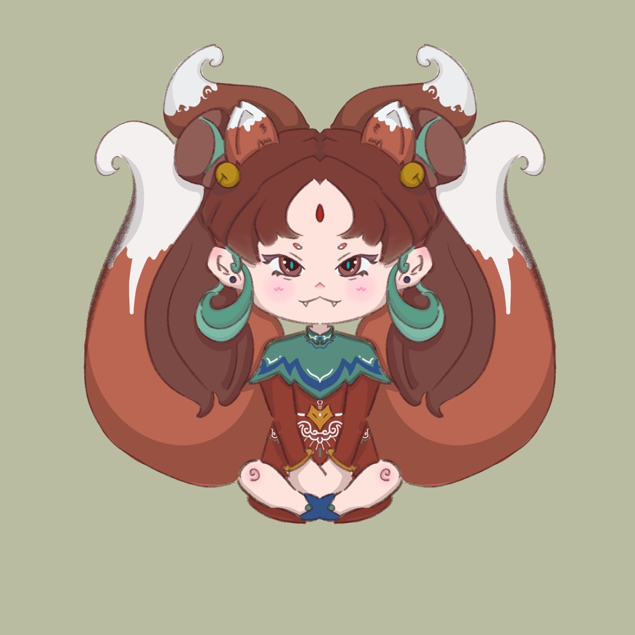 小狐狸和桃妖|插画|创作习作|葛三箱秃头怪 - 原创作品 - 站酷 (zcool