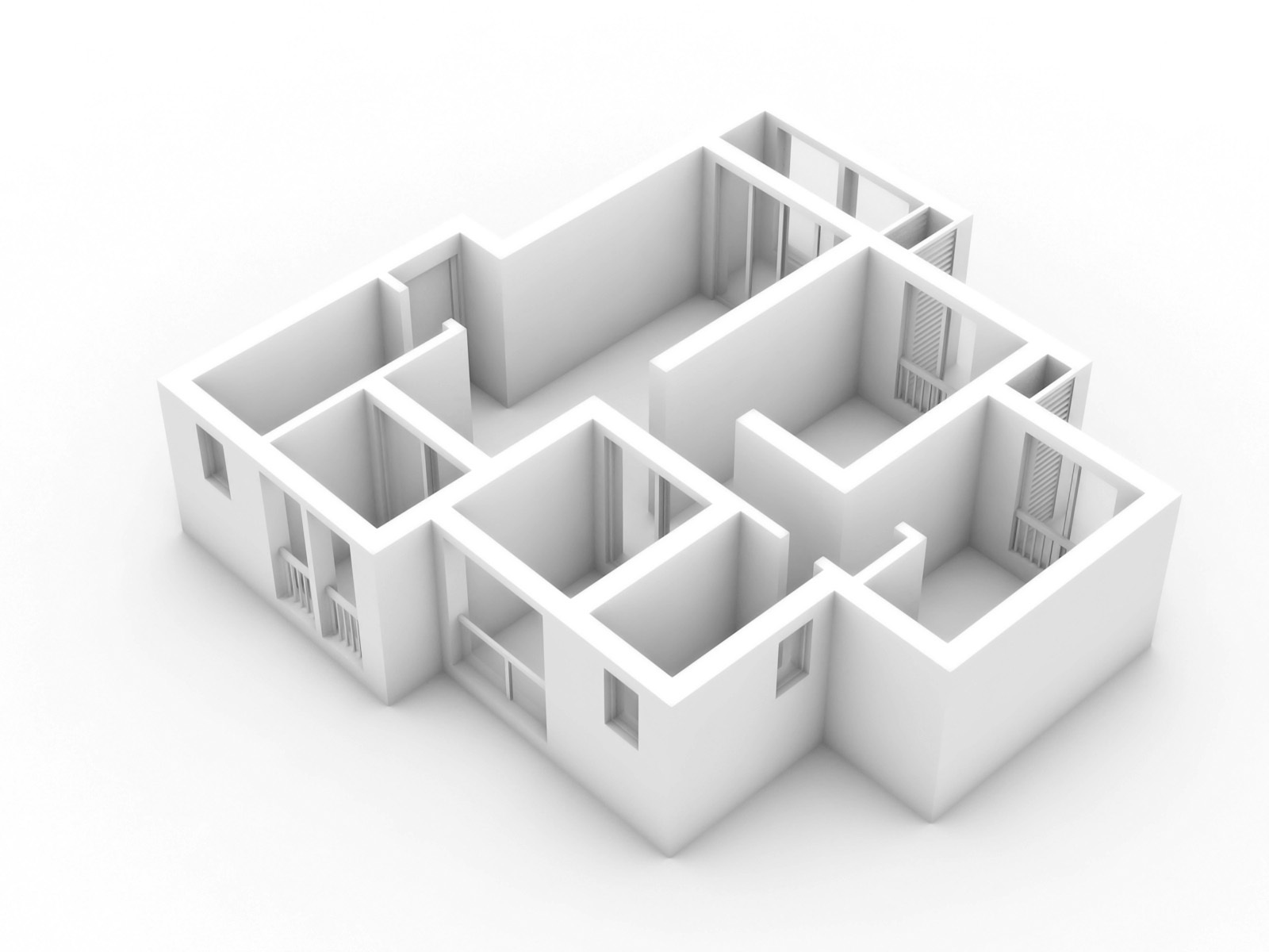 室内建模白模练习|三维|机械/交通|adoberadical