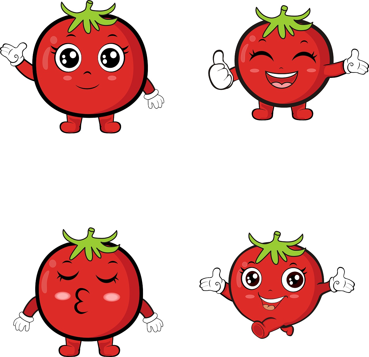 红色卡通西红柿矢量素材免费下载 - 觅知网