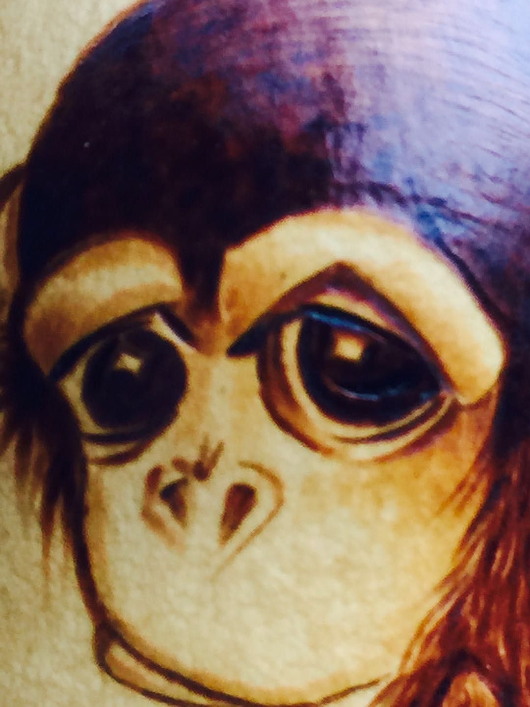 葫芦烙画生肖猴