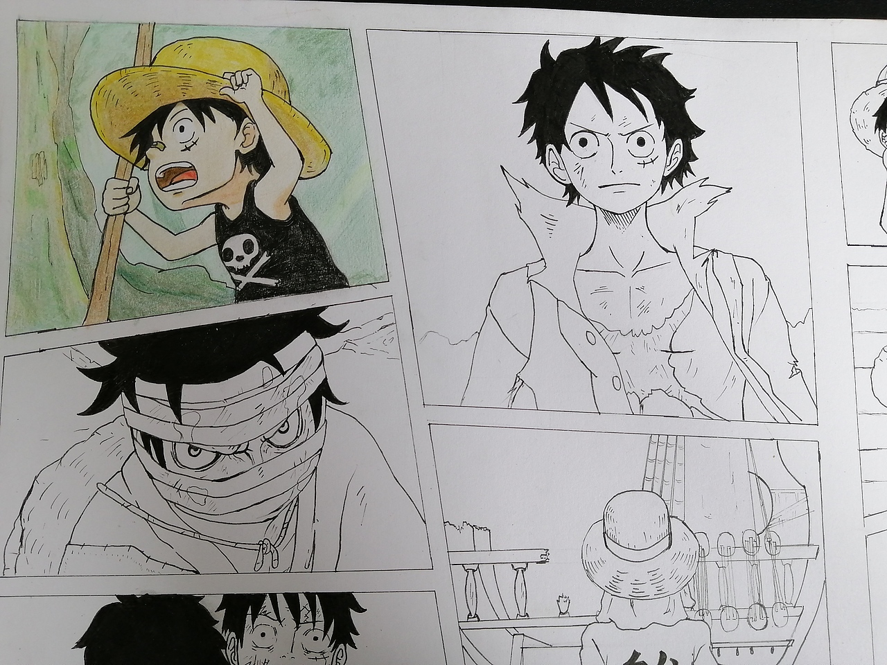 彩铅海贼王漫画