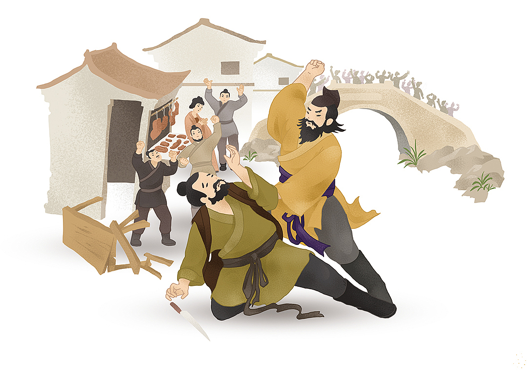 四大名著12幅|插画|创作习作|danleix_原创作品-站酷zcool