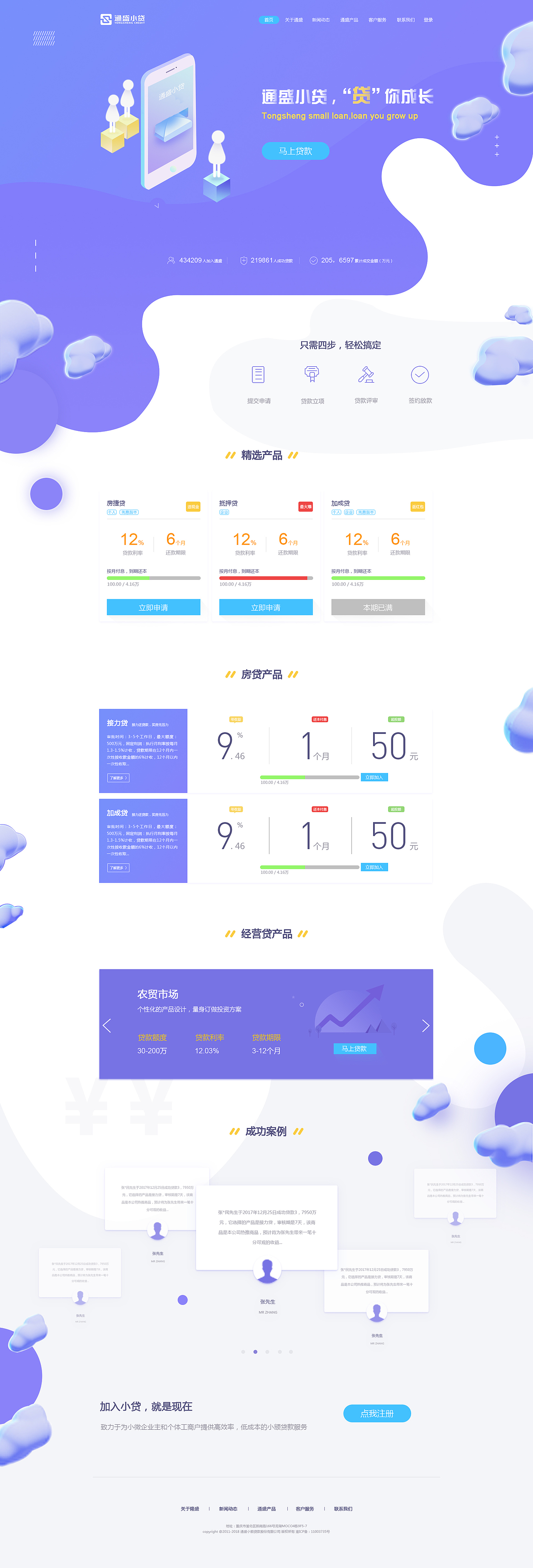 通盛小贷金融类产品网站（图ZMTEzNjcyNDY0） - 企业官网 - 站酷设计师我是越越呀原创素材 - 站酷ZCOOL