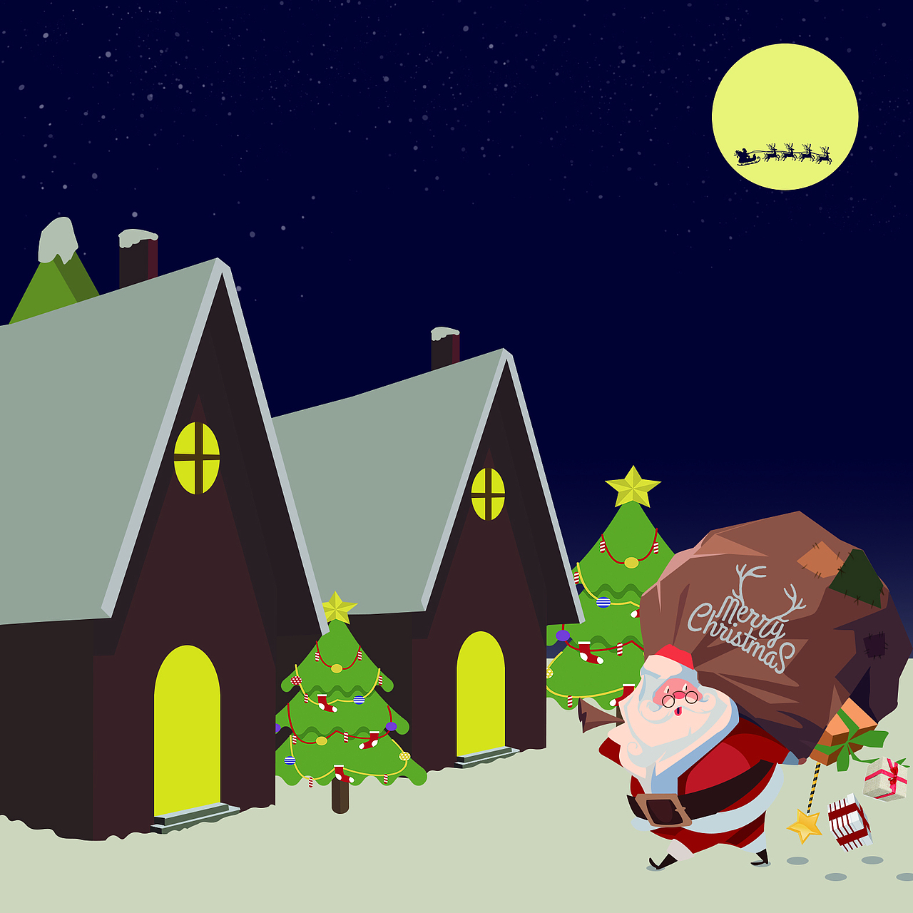 圣誕節(jié)矢量插畫（圖ZMTczNDI3MDQ0） - 藝術插畫 - 站酷設計師張先參原創(chuàng)素材 - 站酷ZCOOL