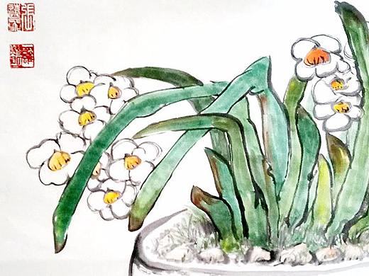 国画-水仙