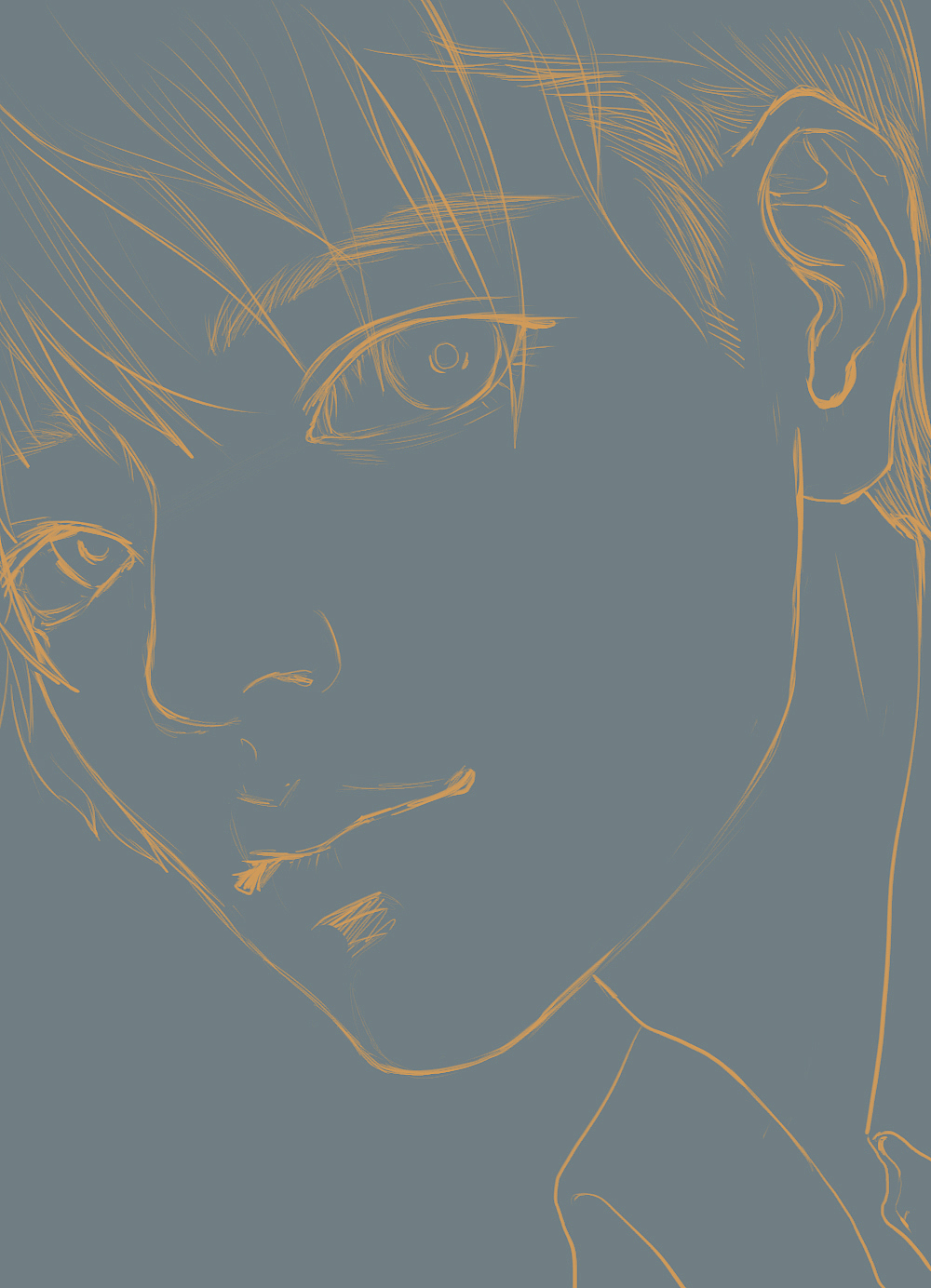 侧脸小哥|插画|创作习作|夏祭qll_原创作品-站酷zcool