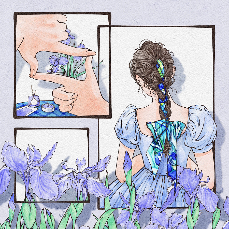 谁能抵挡得住鸢尾花的魅力（图ZMzQxMTY1ODUy） - 艺术插画 - 站酷设计师画画儿汀寂原创素材 - 站酷ZCOOL