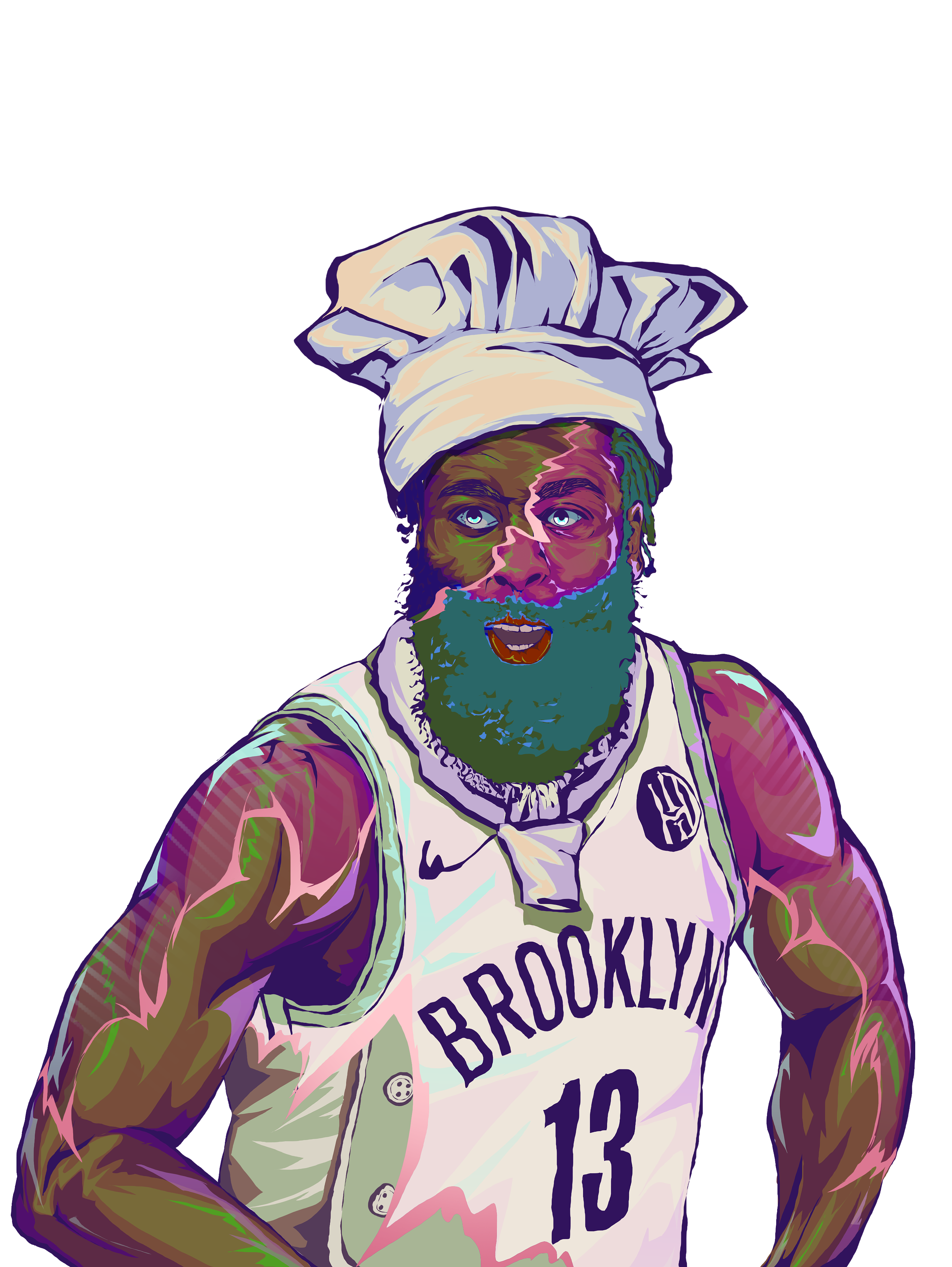 布鲁克林篮网三巨头《the big three》插画