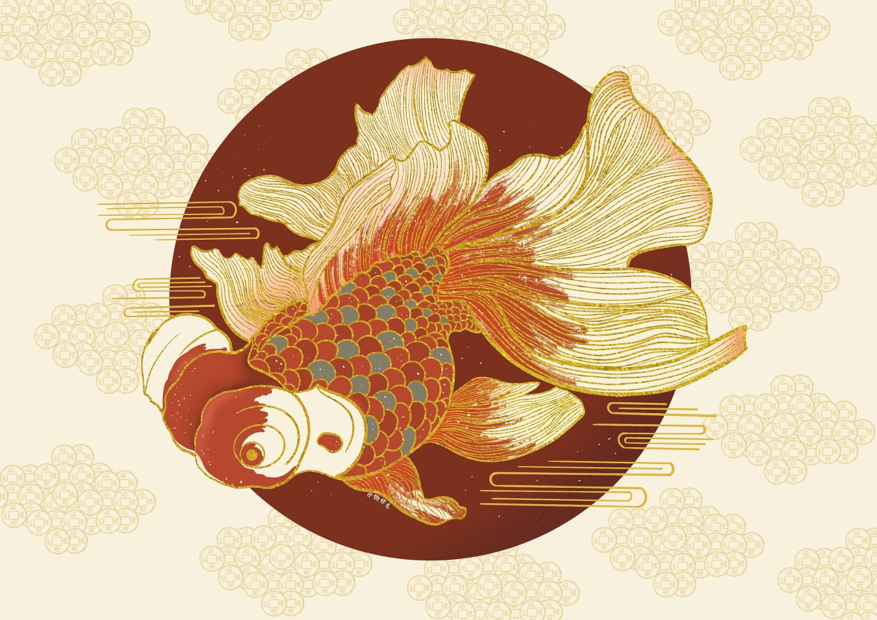 【插画练习|国风锦鲤】