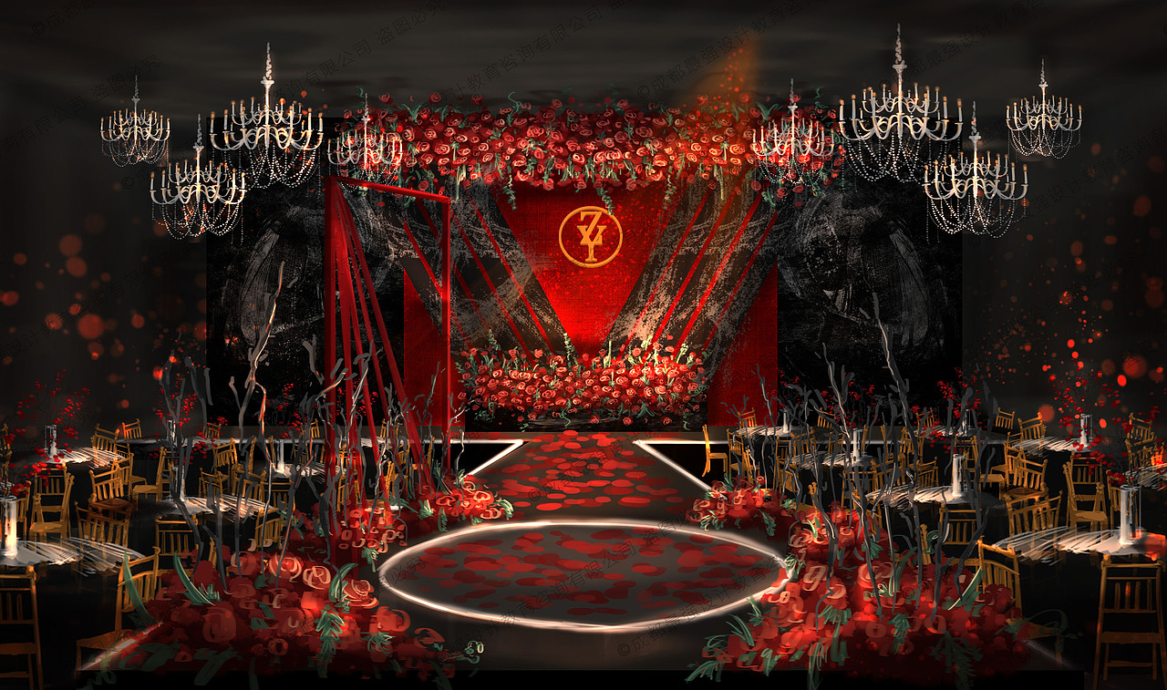 《黑森林》（图ZMTEyMjEzMjI4） - 舞台美术 - 站酷设计师最强婚礼手绘原创素材 - 站酷ZCOOL