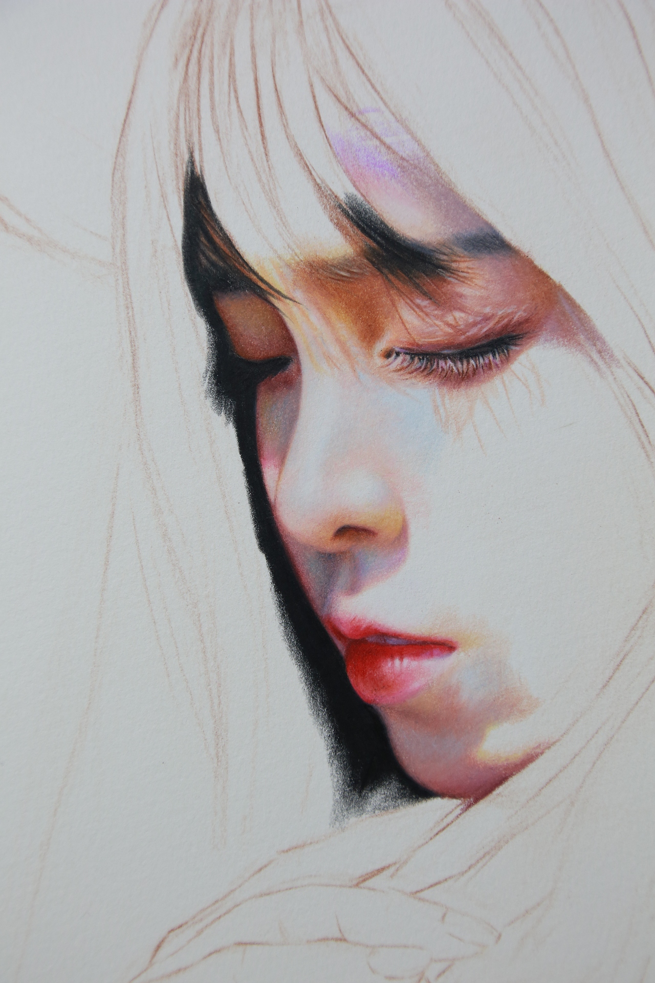 彩铅人物-《暖阳》（内附全程视频）（图ZMTY2NjA1NDUy） - 绘画 - 站酷设计师丹子何原创素材 - 站酷ZCOOL