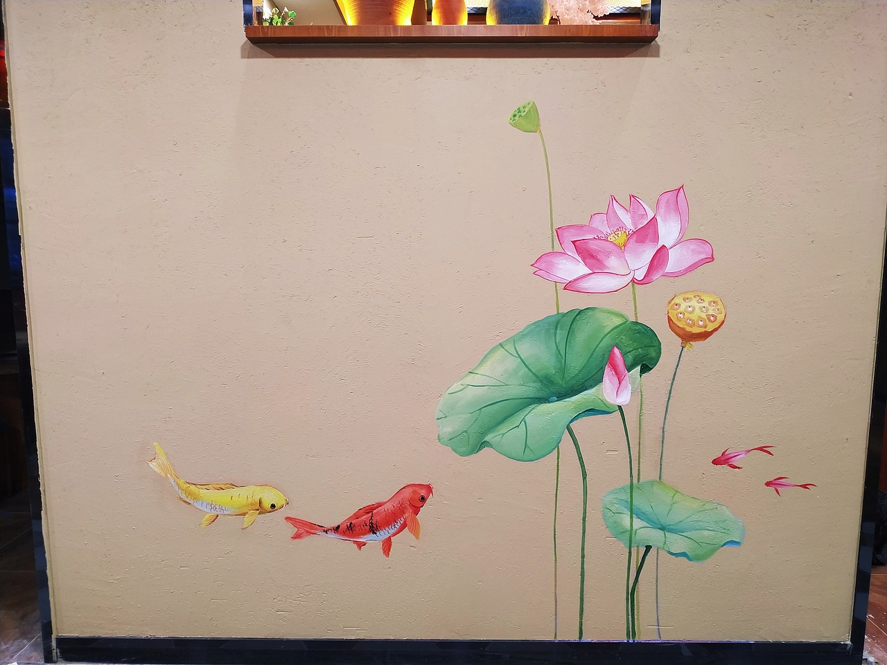 饭店室内墙体彩绘。