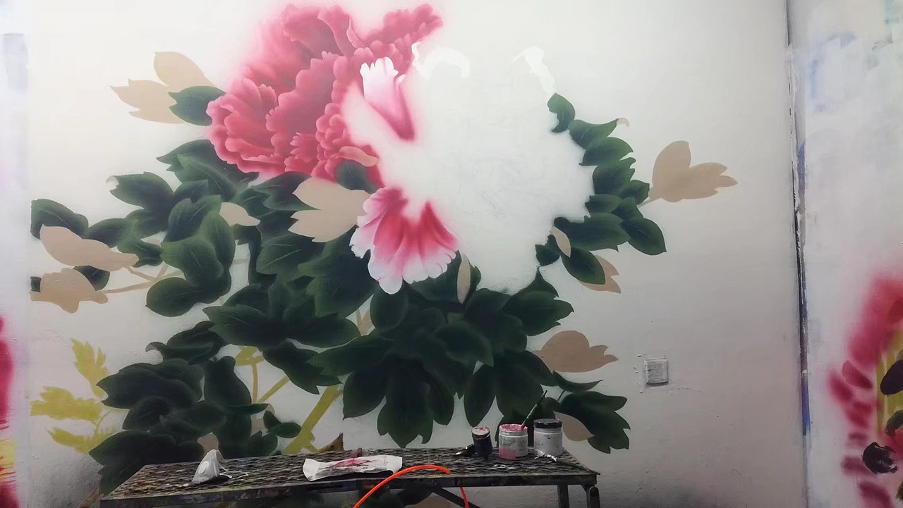 墙绘之工笔牡丹