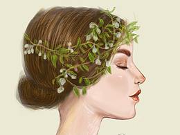 手绘板侧面脸部人像