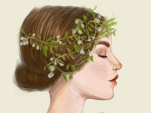 手绘板侧面脸部人像