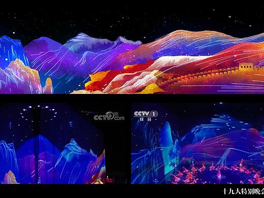 十九大壮丽航程纱幕投影效果