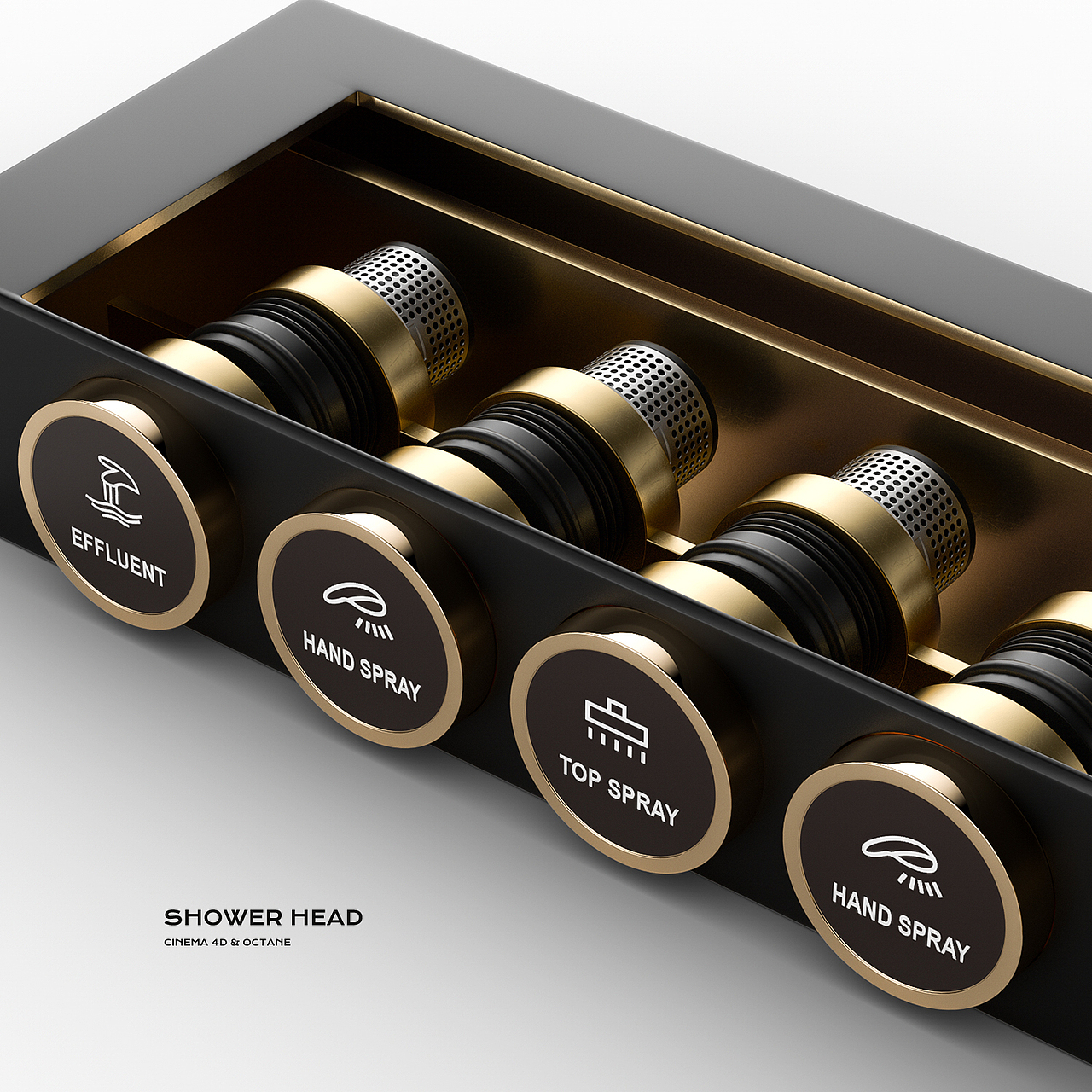 淋浴花洒&马桶产品渲染