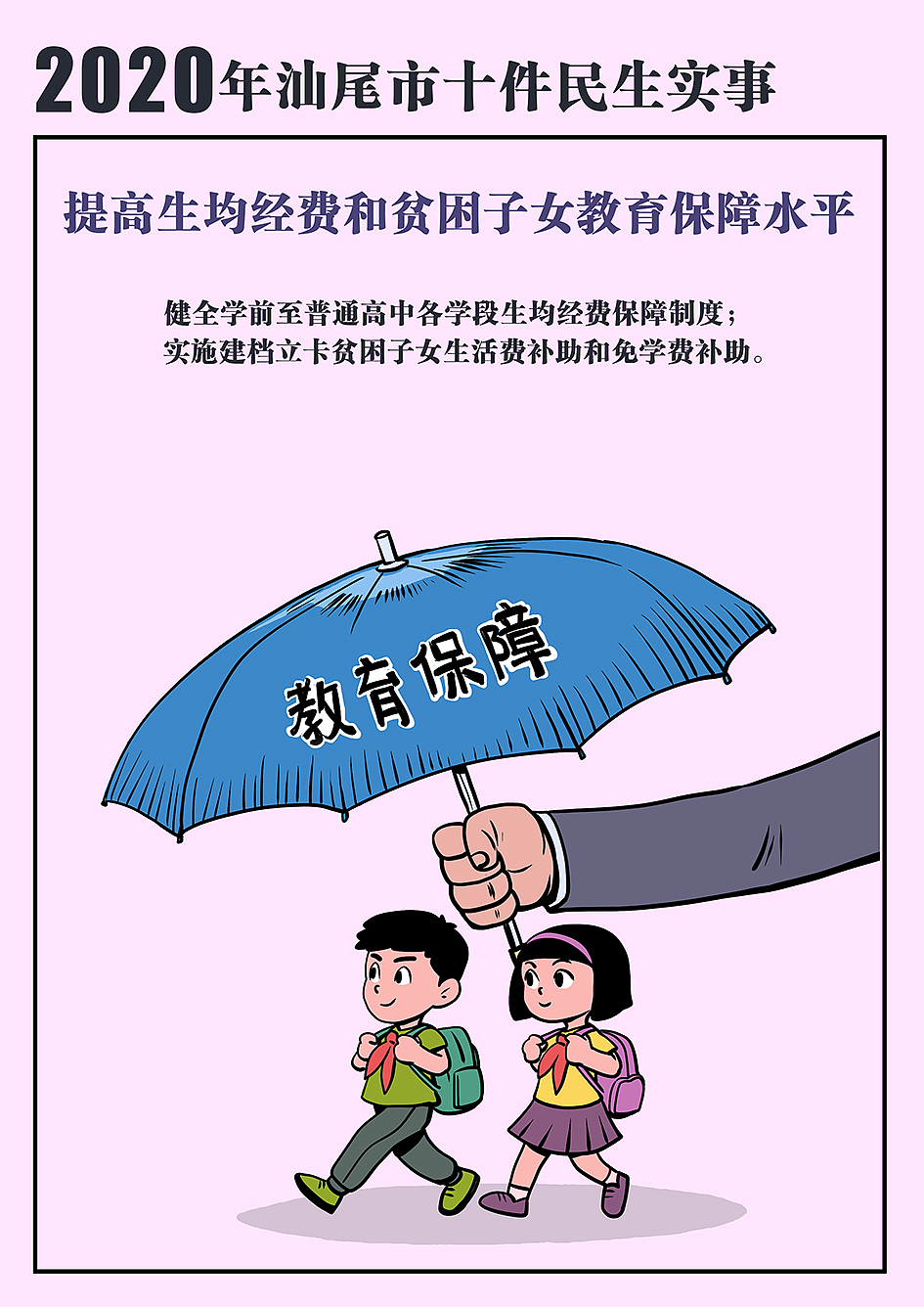 给本市绘制的十个民生实事宣传卡通插图