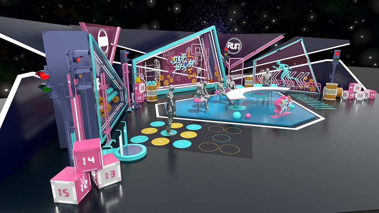 《哎呀好身材》演播室设计 芒果tv（图ZMTk2NDY2OTQw） - 舞台美术 - 站酷设计师軏云YUEYUN原创素材 - 站酷ZCOOL