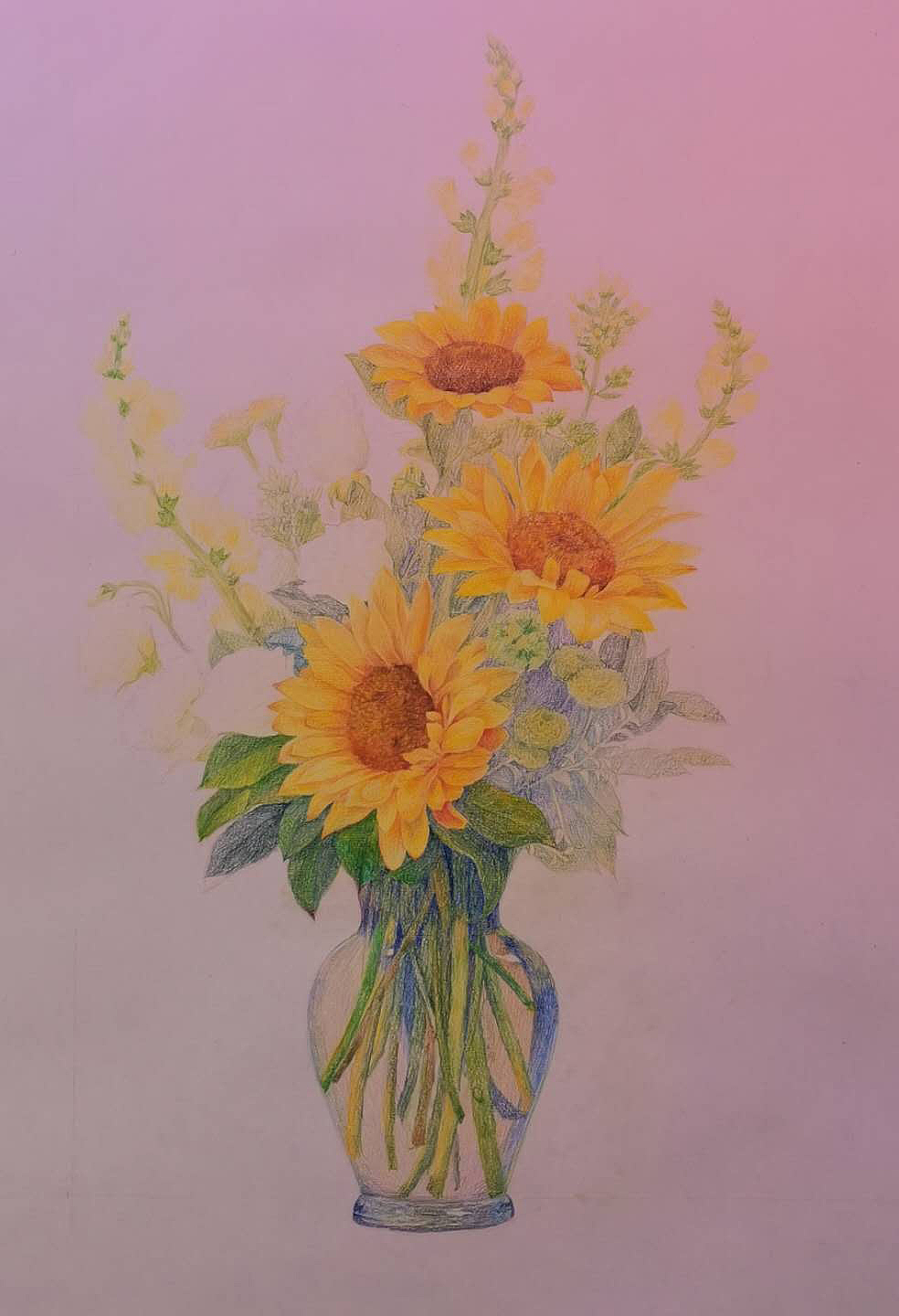 彩铅向日葵（图ZMjE4MTM4ODAw） - 创作习作 - 站酷设计师邀月言诗原创素材 - 站酷ZCOOL