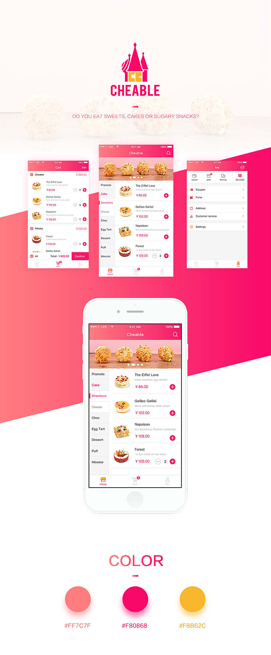 Cheable—快甜点电商app (sketch & principle)（图ZNjg3ODA0MTI=） - APP界面 - 站酷设计师微波炉热鸡蛋原创素材 - 站酷ZCOOL