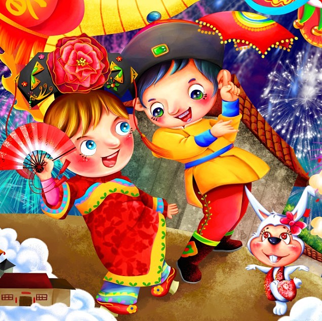 春节快乐（图ZMjMwMzE4OA==） - 商业插画 - 站酷设计师wtt861104原创素材 - 站酷ZCOOL
