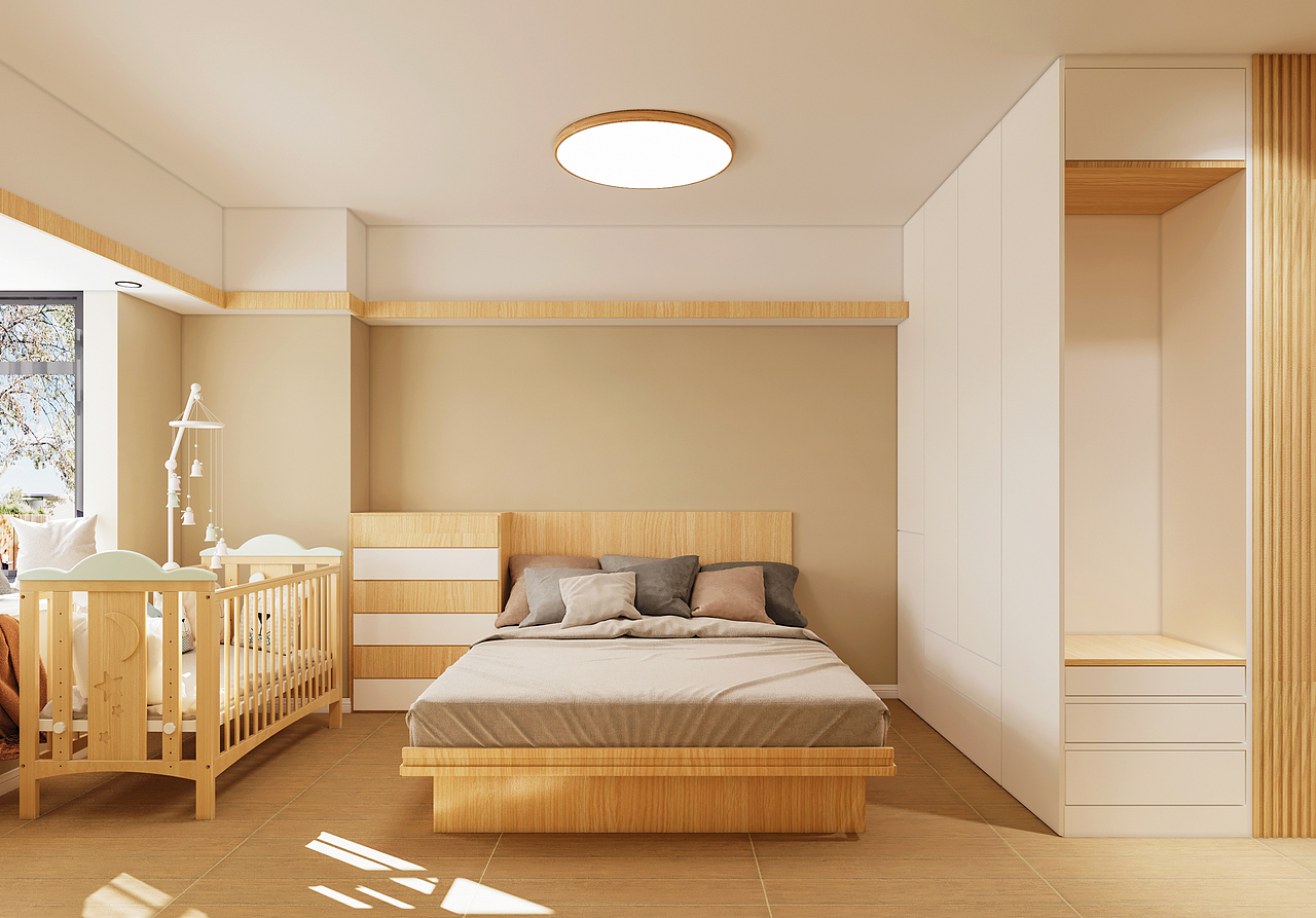 原木风格客餐厅效果图