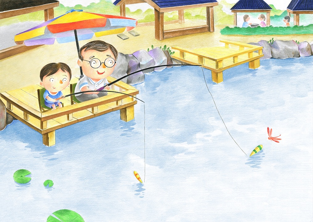绘本《我和爷爷》（图ZNzYzMjU0NjA=） - 儿童插画 - 站酷设计师白们儿原创素材 - 站酷ZCOOL