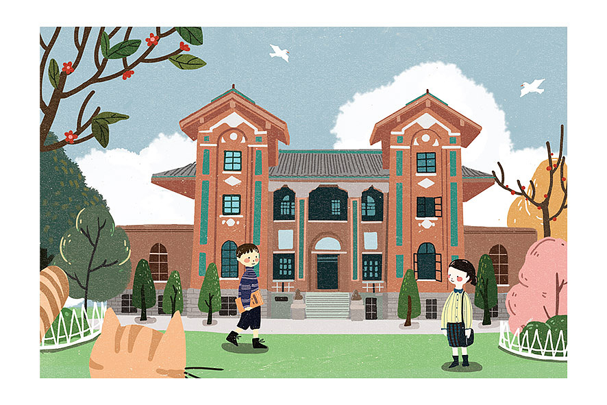 手绘一组明信片