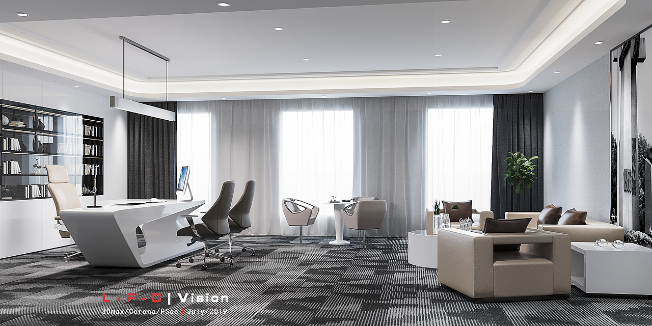 现代简约办公空间（图ZMTY4MzQ3MzE2） - 家装设计 - 站酷设计师SAMU丨STUDIO原创素材 - 站酷ZCOOL