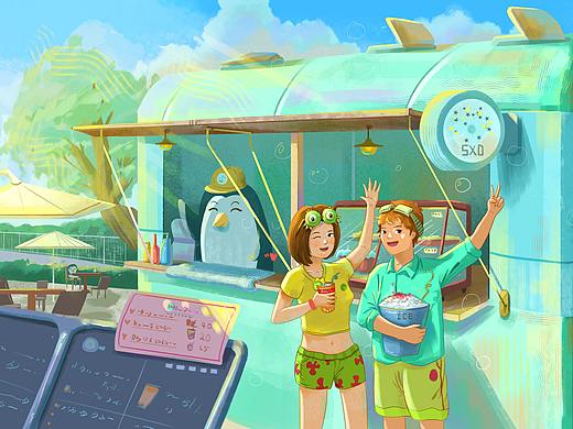 夏天來(lái)了（個(gè)人主頁(yè)-ZNTI2ODI5MjQ=） - 藝術(shù)插畫(huà) - 站酷設(shè)計(jì)師無(wú)敵大嗝原創(chuàng)素材 - 站酷ZCOOL