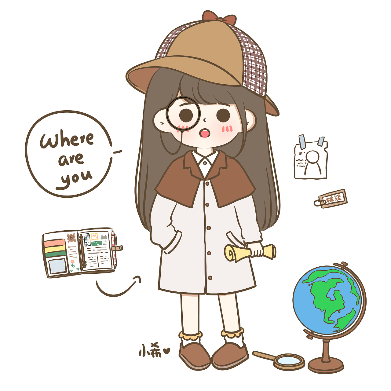 想做一个小侦探,找到你,然后走进你心里|动漫|单幅漫画|小希与阿树 - 