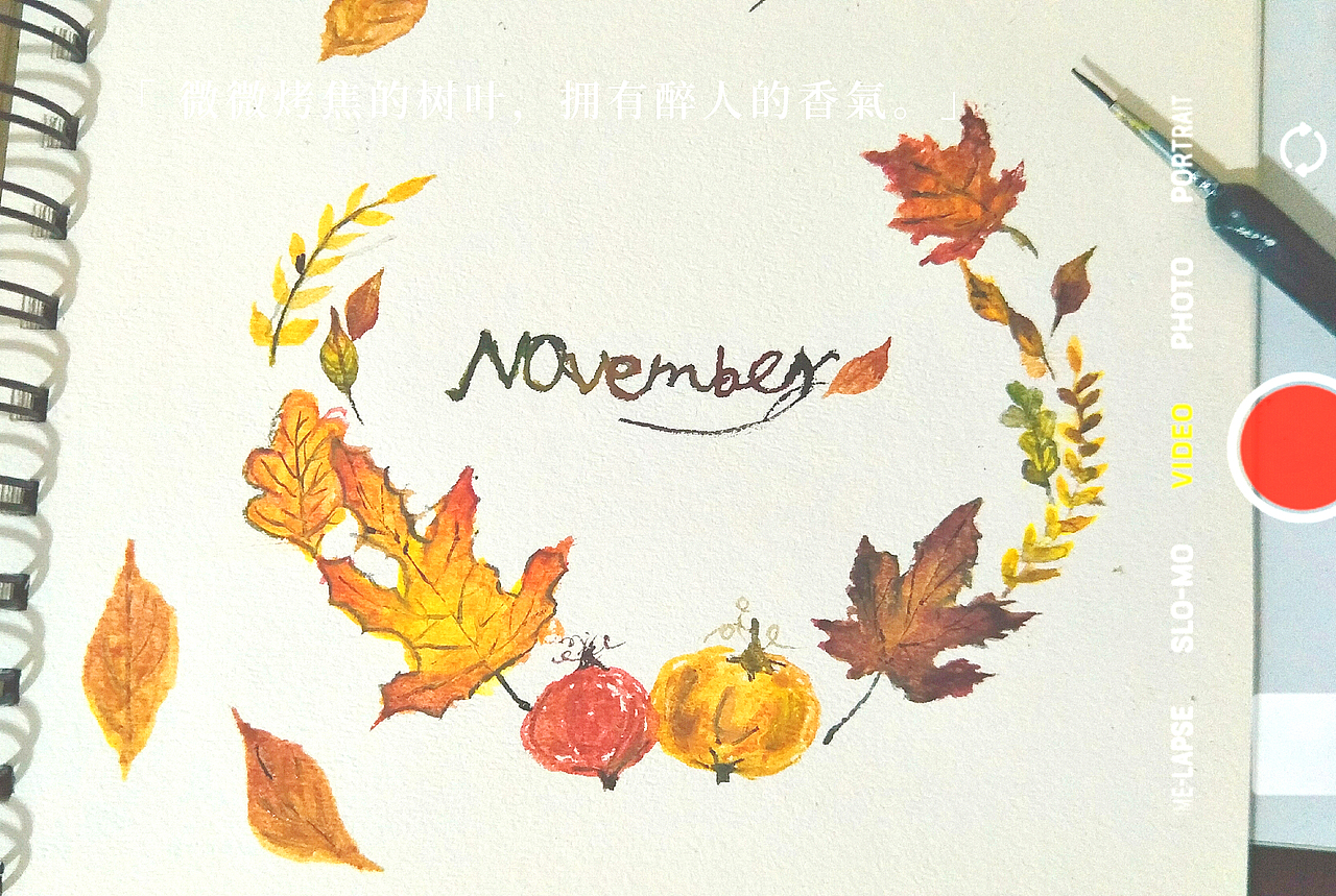 圣诞节氛围水彩画