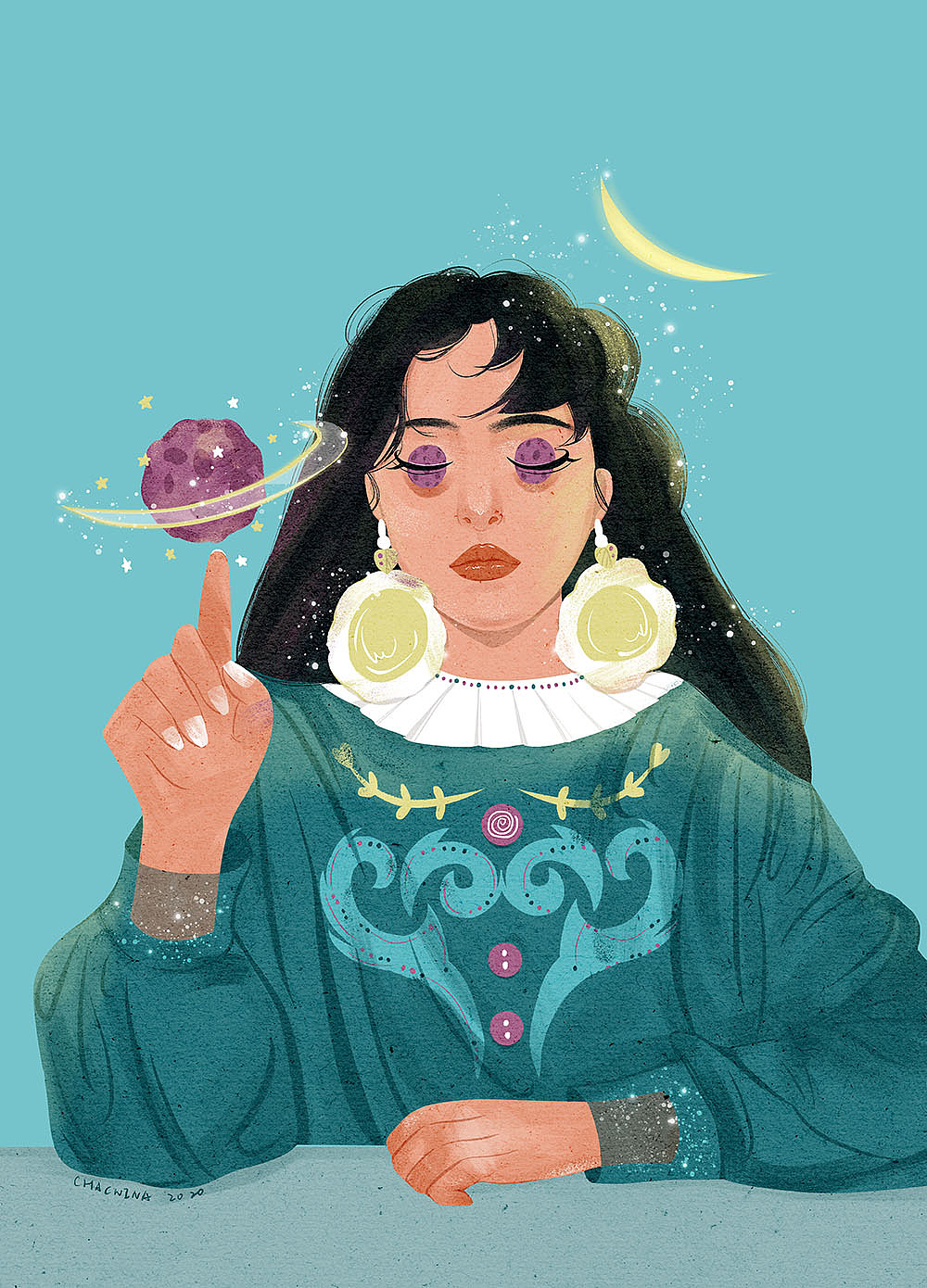 少女心事（图ZMjQ3NzQxOTY0） - 艺术插画 - 站酷设计师卡克妮娜chacnina原创素材 - 站酷ZCOOL