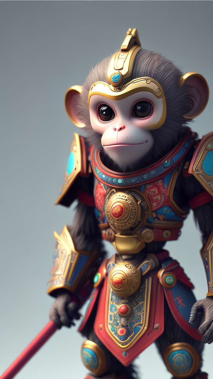 Ai绘画机甲猴