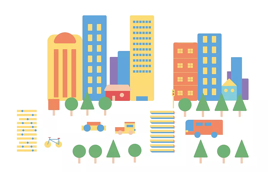 斑马线儿童理发视觉