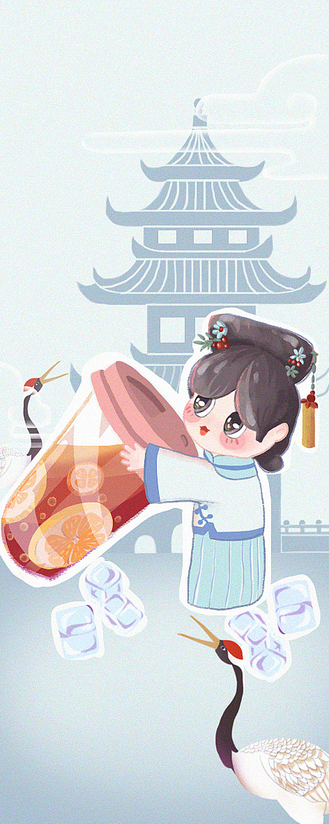 爱喝奶茶的格格|插画|商业插画|刘溜溜吧 - 原创作品 - 站酷 (zcool)