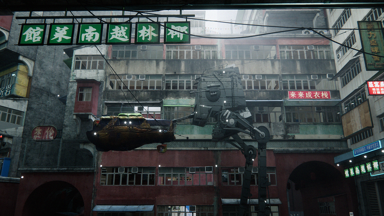 Enscape 朋克街区动画（图ZMjUxNDg1NDIw） - 场景 - 站酷设计师ENS茶会十字原创素材 - 站酷ZCOOL