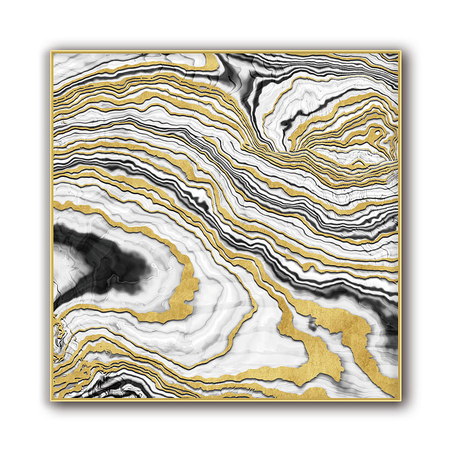 神奇的纹路掺杂着金箔的线条 感受到画作的内涵 蕴意