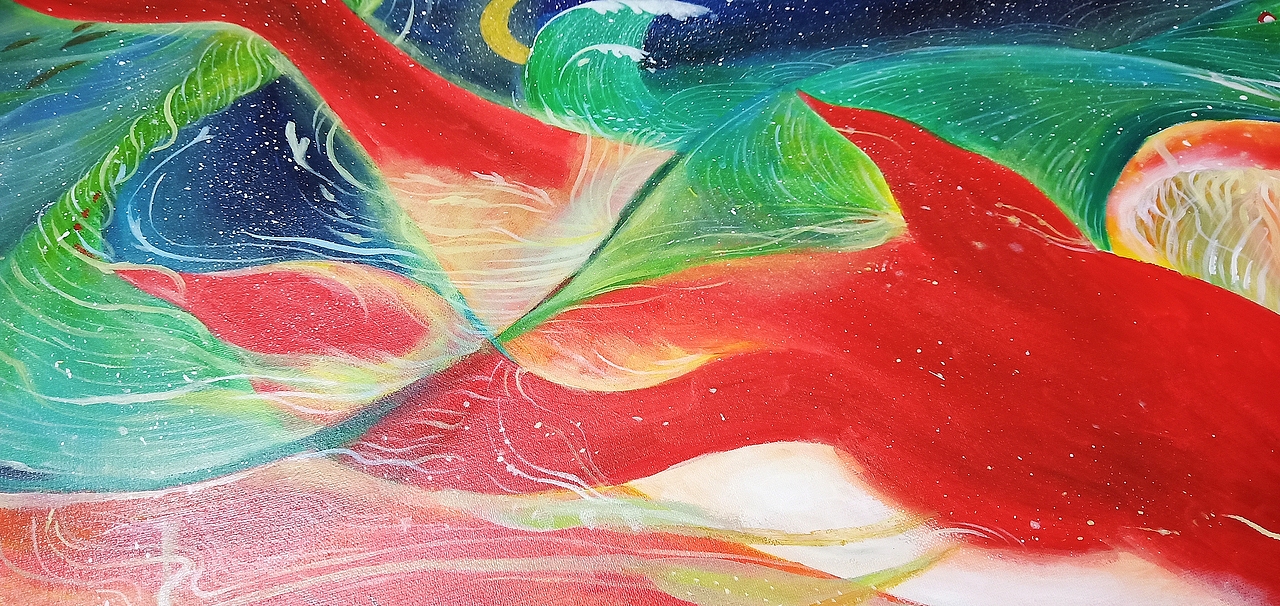 丙烯画《大鱼海棠》