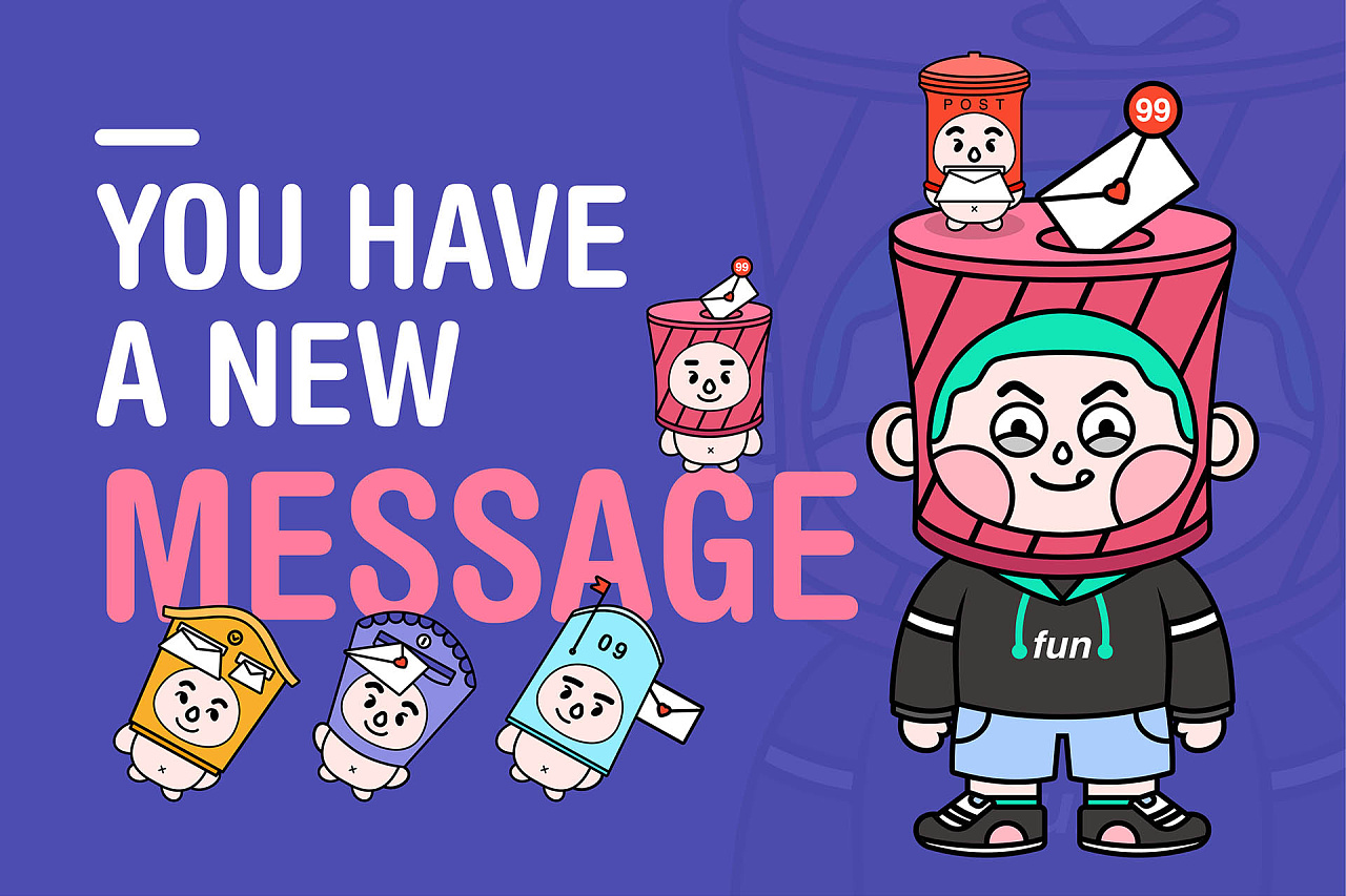 邮筒boy盲盒|插画|商业插画|段能能 - 原创作品 - 站酷 (zcool)