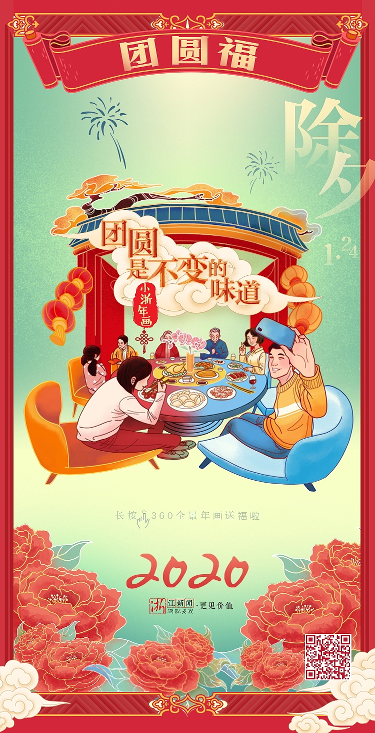 360度全景新春年画转一转（图ZMTk0NTM5ODQw） - 商业插画 - 站酷设计师张白眼儿原创素材 - 站酷ZCOOL