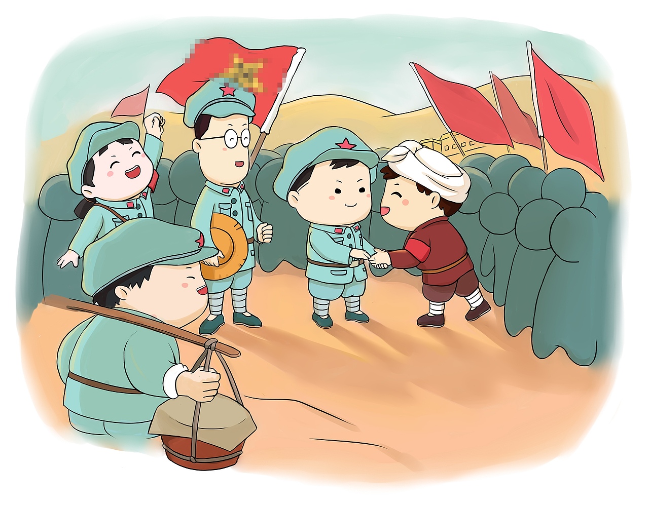 漫漫长征路（图ZMjIzNzExMTcy） - 商业插画 - 站酷设计师只橙ora原创素材 - 站酷ZCOOL