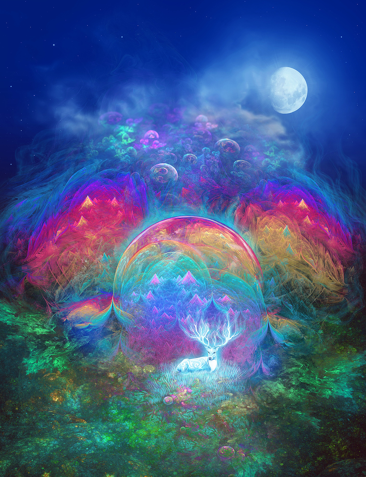 世外 · 鹿园【分形插画】（图ZMTAyNjU3Mjcy） - 商业插画 - 站酷设计师春和绘原创素材 - 站酷ZCOOL