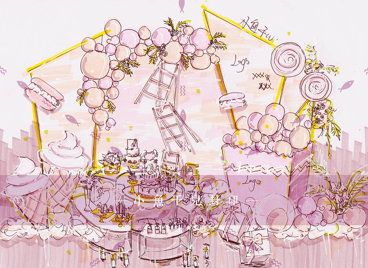 婚礼手绘效果图（图ZMTE3MjA4MzYw） - 舞台美术 - 站酷设计师_画画的Baby原创素材 - 站酷ZCOOL